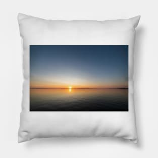 Calm serene sunrise lake scenery Pillow