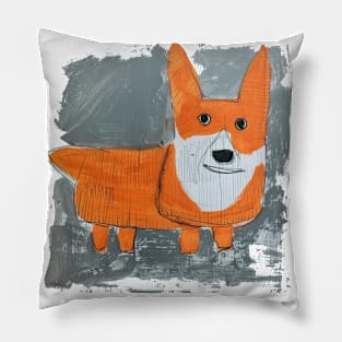 Cute Corgi Kids Drawing Style for Corgi Lovers Gift Pillow