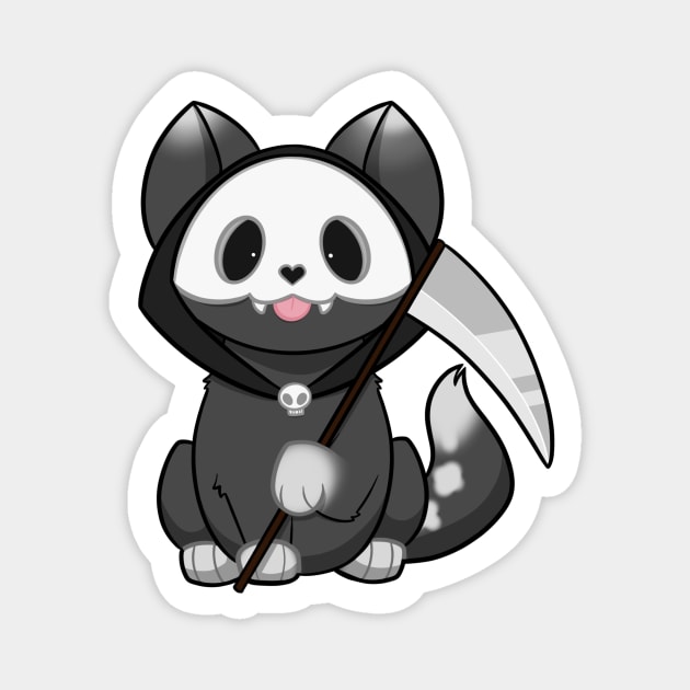 Grim Reaper cat Magnet by dragonlord19