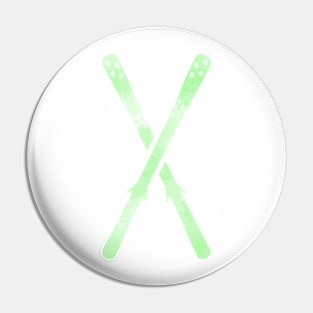 Snow Skis Light green Pin