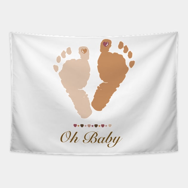 Baby foot print boho style Tapestry by GULSENGUNEL