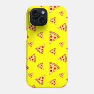 Cool and fun pizza slices pattern foodie neon bright yellow Phone Case