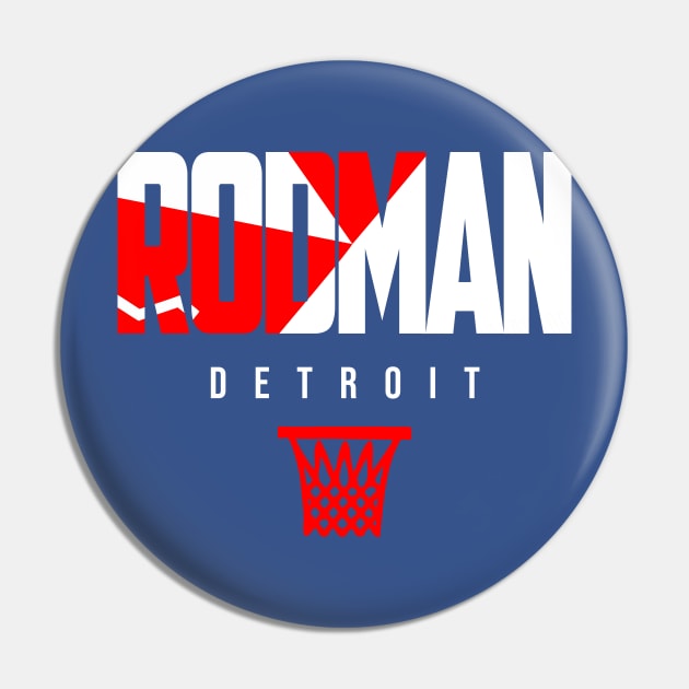 Rodman Detroit Basketball Pin by funandgames