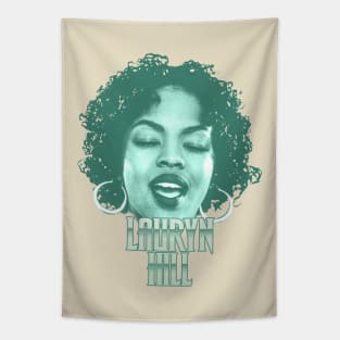 Retro Lauryn Hill Green Tapestry