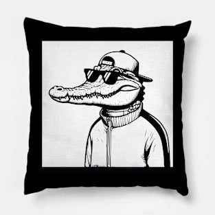 King of the Jungle - street art Crocodile #2 Pillow