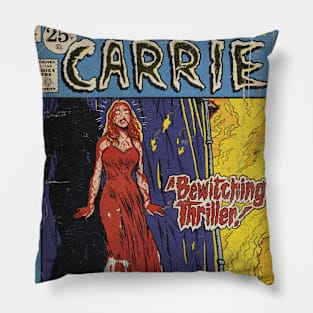 "Carrie" Vintage Comic Book Cover Fan Art Pillow