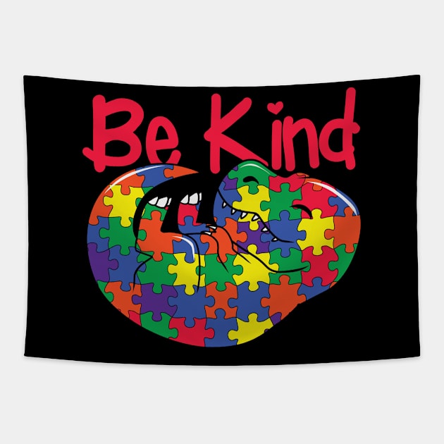 Be A Kind Human -  Autiism Awareness Tapestry by busines_night