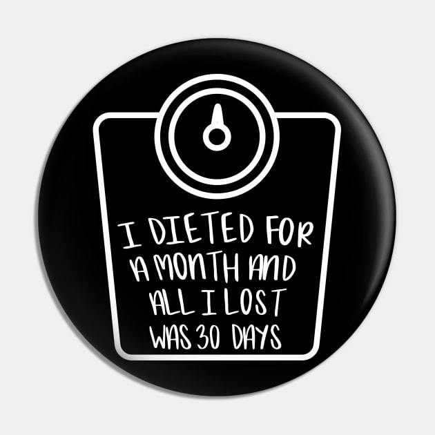 Dieted For A Month Funny Dieting Weight Loss Pin by Tracy