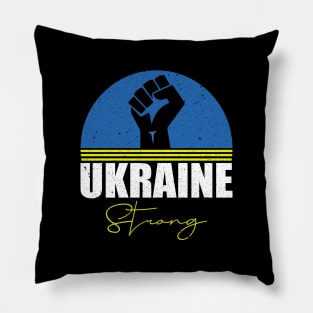 Ukraine Strong Retro Vintage Flag Pillow