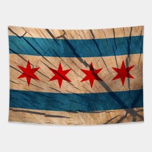 Chicago Wood Flag Tapestry