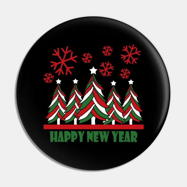 Happy New Year 2024 Tree Snowflakes Pin by Day81