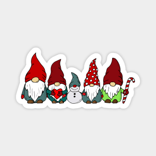 A group of dwarfs and a snowman. Magnet