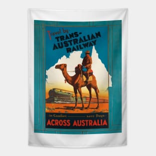 Trans-Australian Railway Vintage Travel Poster Tapestry