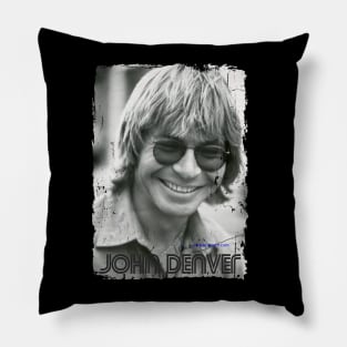John Denver// black white design Pillow