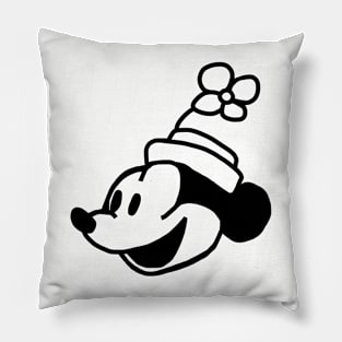 Steamboat Willie Portrait Smiley Cartoon Girl Mouse Pillow