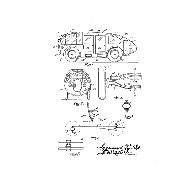 Motor Car Vintage Patent Drawing by TheYoungDesigns