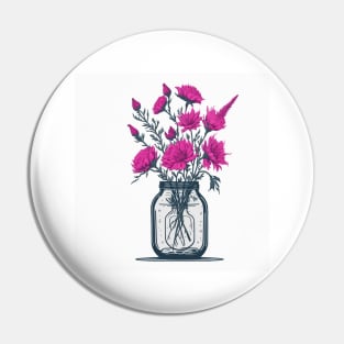 blooming Flowers in a Mason Jar Pin