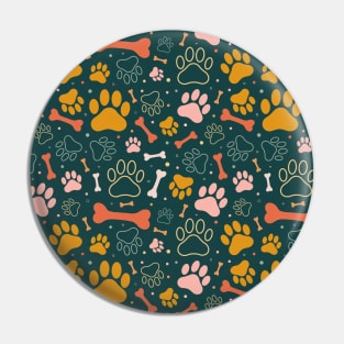 Dog Paw Colorful Pattern Pin