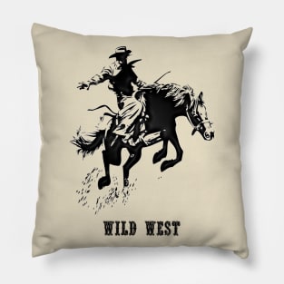 Western Era - Wild West Cowboy on Horseback 6 Pillow