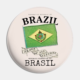 Antique Flag of Brazil Pin