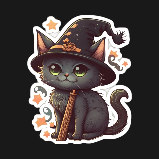 Cute little witchy cat by WhispersOfColor