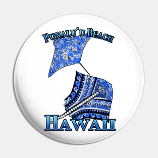 Punalu’u Beach Vacation Tribal Stingrays Pin