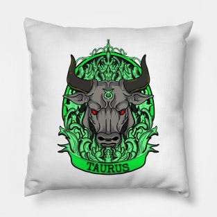 zodiac signs taurus by kuh Pillow