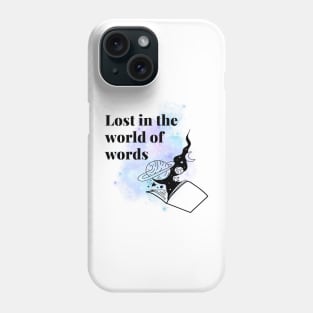 Bookworm lost in the world of words Phone Case