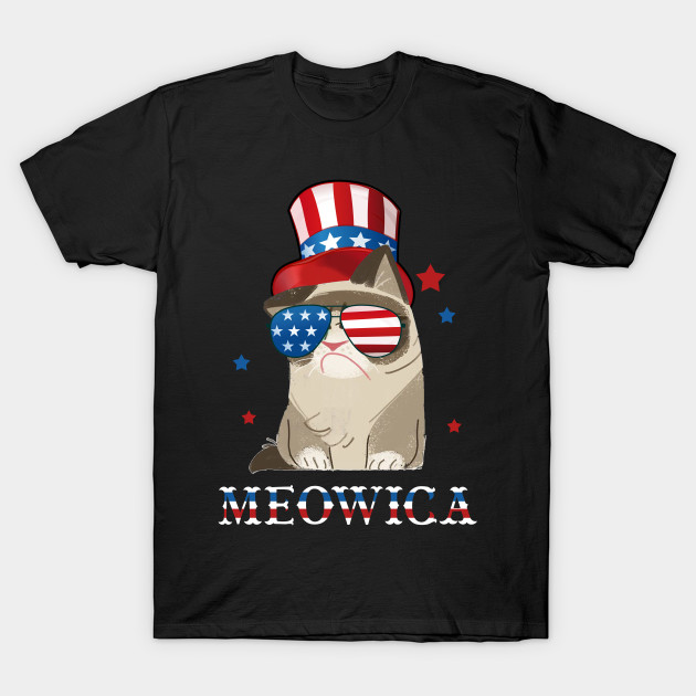 Cat 4th Of July T Shirt Meowica Merica Men Usa American Flag Tank