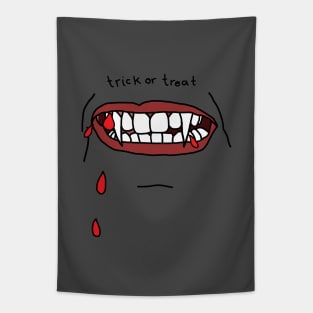 Halloween Horror Smile Fangs and Blood Tapestry