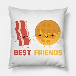 Bacon and Waffles Best Friends Matching Couple Pillow