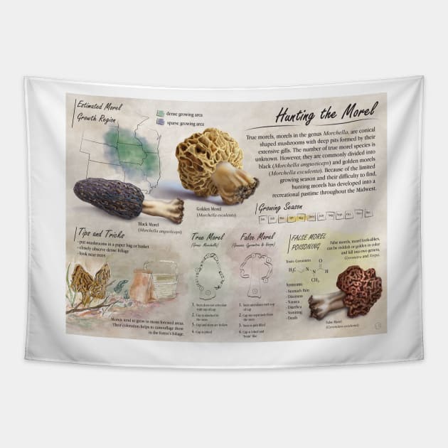 Morel Informational Poster Tapestry by emadamsinc