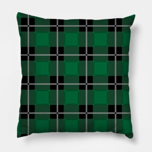 Green and Black Flannel-Plaid Pattern Pillow