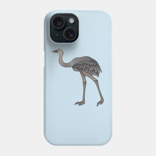 Greater rhea bird cartoon illustration Phone Case