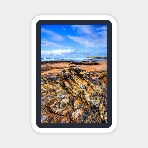 Godrevy Lighthouse Quaternary Ice Age Rocks Magnet by tommysphotos