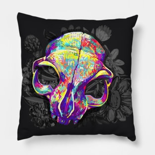 Floral Skull Pillow