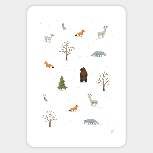 Winter Forest Animals - Animal - Sticker