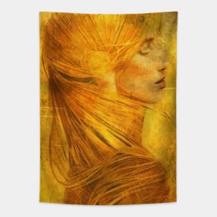 Lady's portrait in tints of gold Tapestry