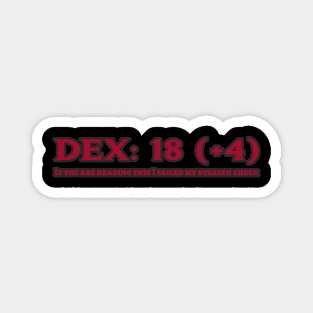 DEX: 18 Stealth Check Magnet