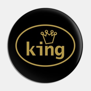 Gold King and Crown Oval Pin