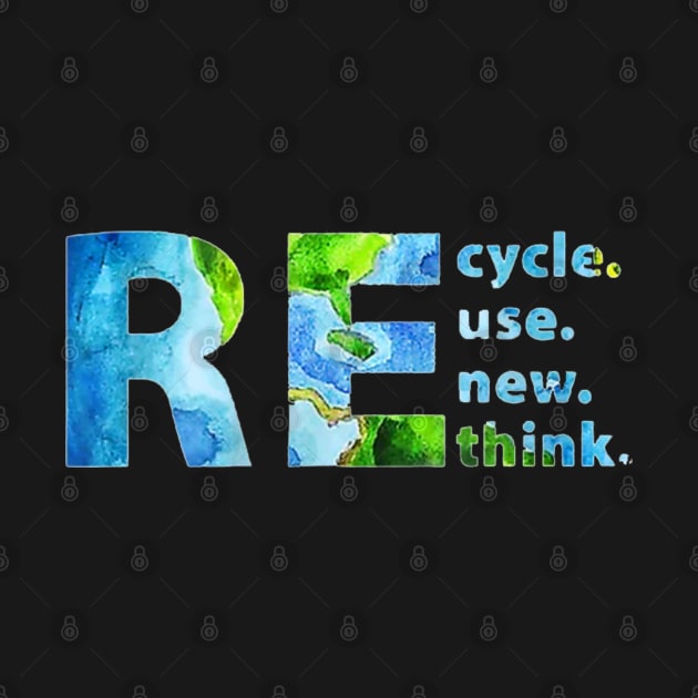 Recycle Reuse Renew Rethink For Earth Day Recycling 2023 by lunacreat