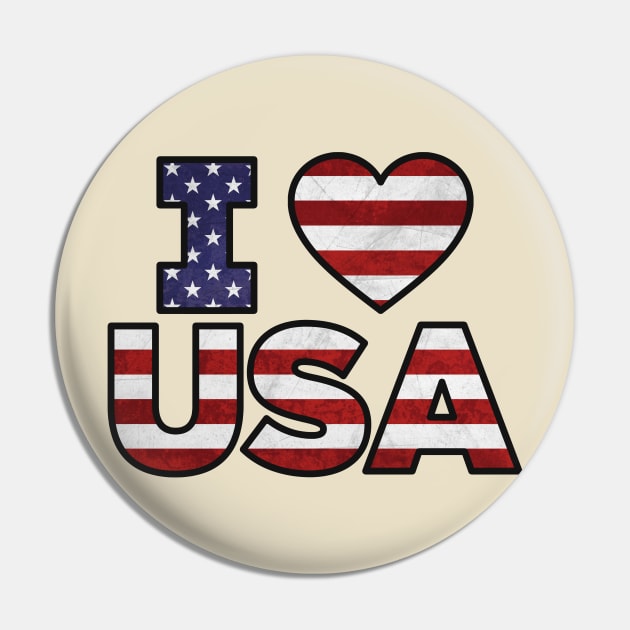 I Love The USA Pin by TextTees