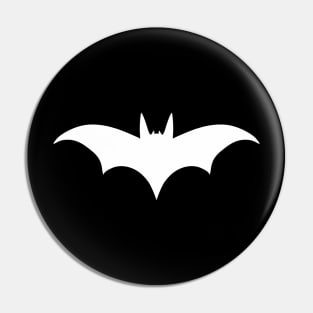 Bat silhouette (white print) Pin