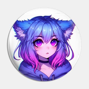 Cute Anime Furry Girl Pin