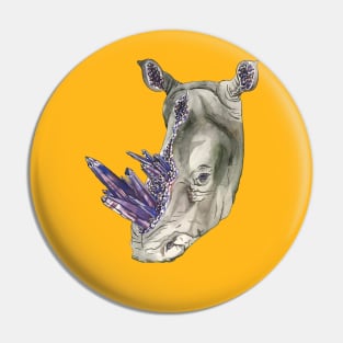 Geode Rhinoceros Pin