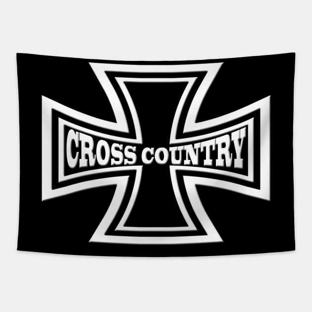 Iron Cross-Cross Country Motorcycle Tapestry by DroolingBullyKustoms