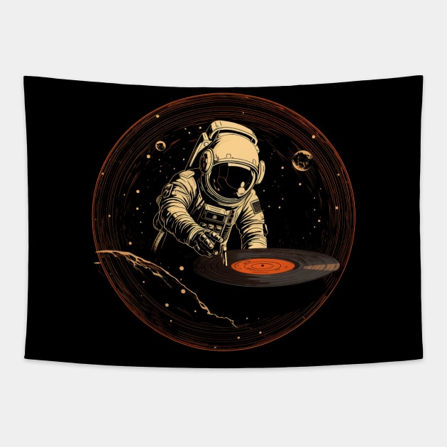 Astronaut Play Vinyl Record Tapestry by laygarn