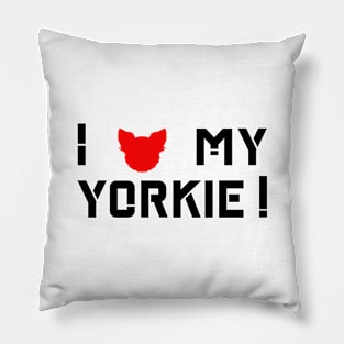 I love my Yorkie Graphic Logo Pillow