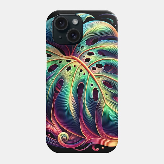 Monstera plant abstract Phone Case by Batshirt