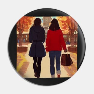 The Girls Walking in Autumn II Pin